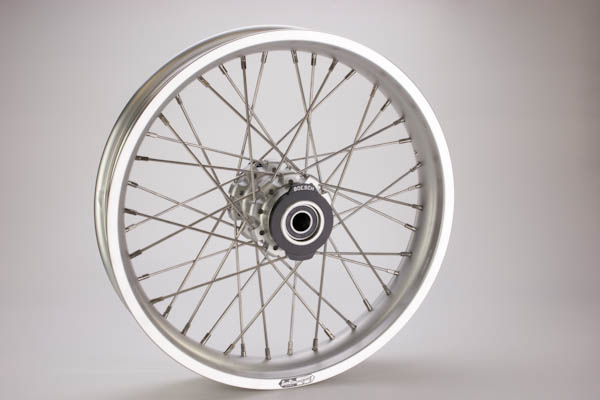 2.15 x 19 Clear Anodized Sun Rim Complete Rear Wheel